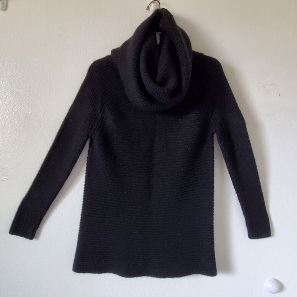 Bebe Tunic Sweater Womens M Black Cowl Neck Long Sleeve Pullover LS Career